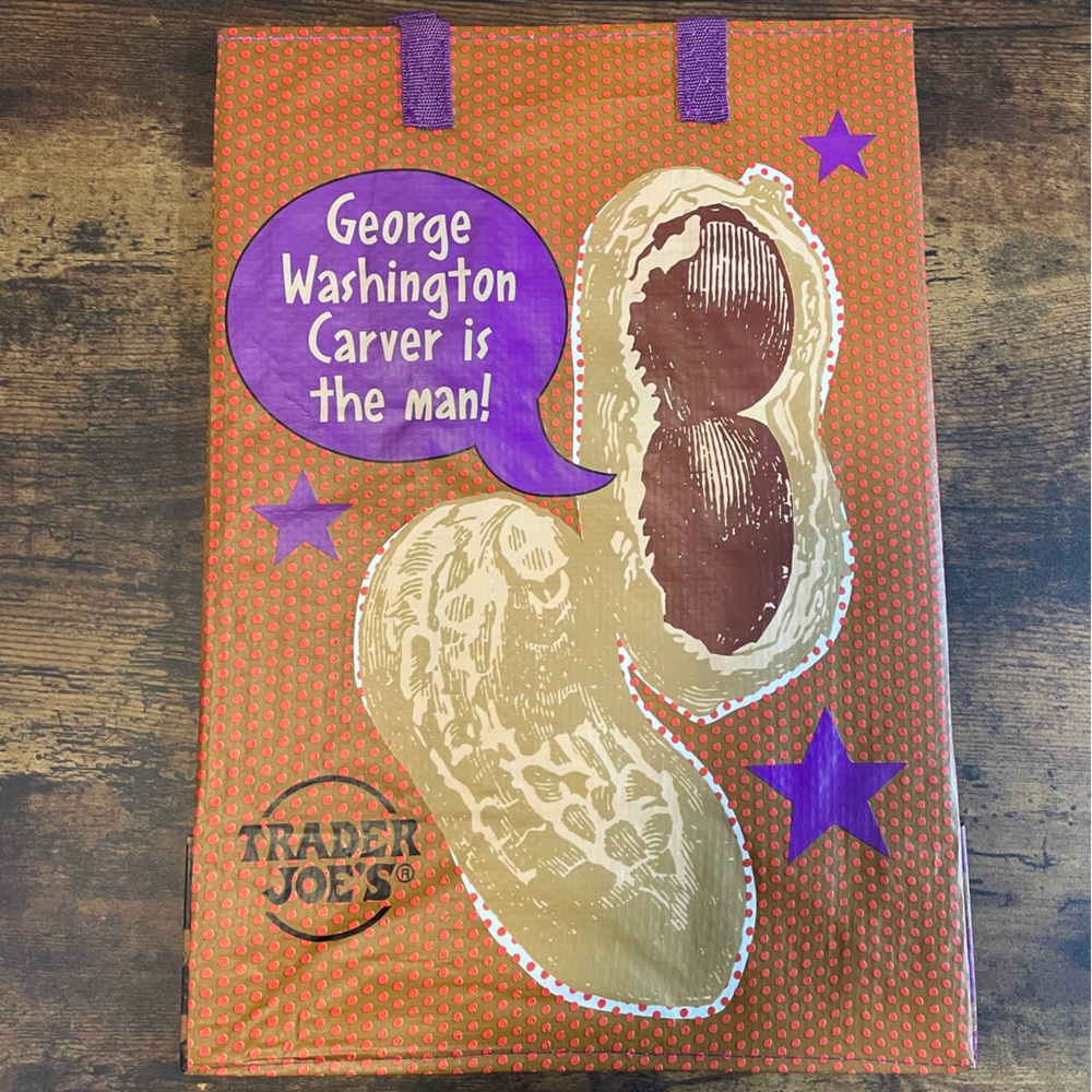 RARE Trader Joe's Peanuts Reusable Tote NWT Limited Edition Grocery Bag